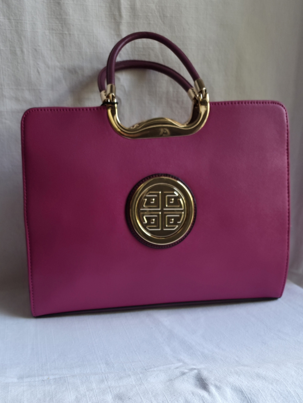 Dasein Pink Emblem Briefcase Satchel Gold Hardware NWT